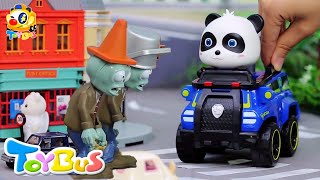 悪者VSキキくん！勝つのはどっちだ？❤パトカー おまわりさん 警察❤トイバス（ToyBus) キッズ おもちゃアニメ