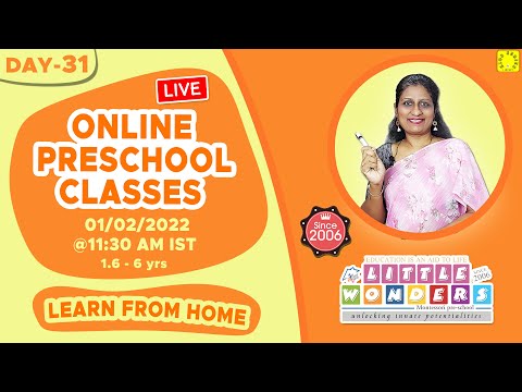 Online Preschool Classes for 1.6 to 6 years | Tuesday - 01.02.2022 | Day 31