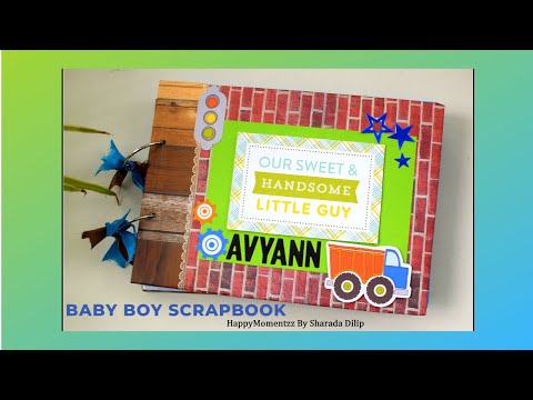 Handmade Baby Boy album - Keepsake Memory album A4 size