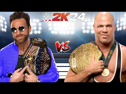 WWE 2K24 LA KNIGHT VS. KURT ANGLE AMBULANCE MATCH FOR THE WWE UNITED STATES CHAMPIONSHIP BELT!