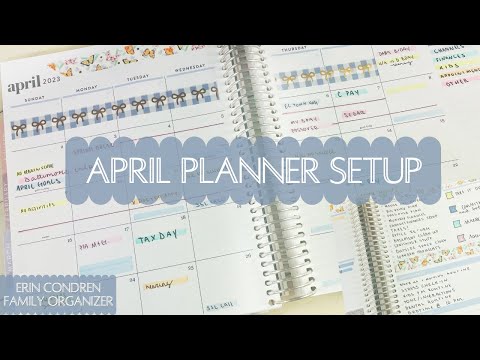 Erin Condren Family Organizer | April Monthly Planner Setup | Calendar, Dashboards, Notes & Journal