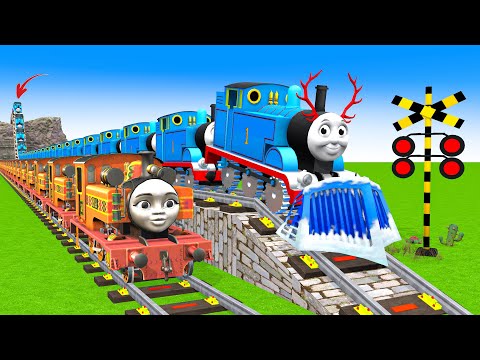 【踏切アニメ】あぶない電車 2 TRAIN Thomas 🚍 Fumikiri 3D Railroad Crossing Animation #2024