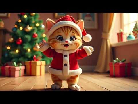 🎄 Hey Cat Sensory - Jingle Bells Dance Little Cat | Fun Christmas Music for Kids 🎅