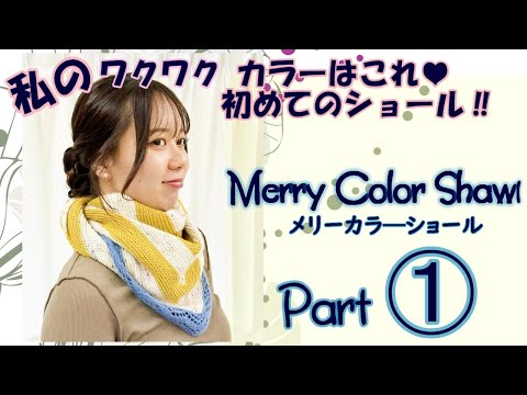 【初心者さんも編める！】★初めてのショール★Merry Color Shawl メリーカラ―ショール パート①　三角ショールのの基本をマスター！