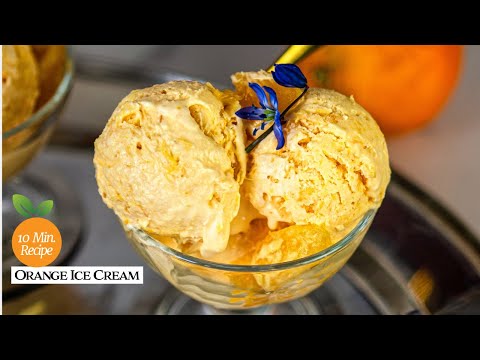 EASY ORANGE ICE CREAM WITH BASIC INGREDIENTS | WITHOUT ICE CREAM MAKER | NO CHURN | EGGLESS