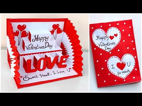 DIY Valentine's day pop up card 2024 / Valentine's day card making handmade / Love greeting card