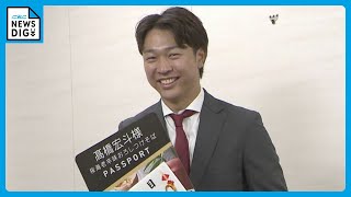 中日ドラゴンズ髙橋宏斗投手(22) 大好物のサガミ“桜海老のつけそば”12年分太っ腹プレゼントに笑顔「この券があるうちは、第一線で活躍できるように」