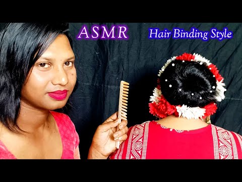 ASMR Does My Elder Bro Indian Classical Dancing Hair Binding Style (Tingles) @asmrsangi7044 🌹💈