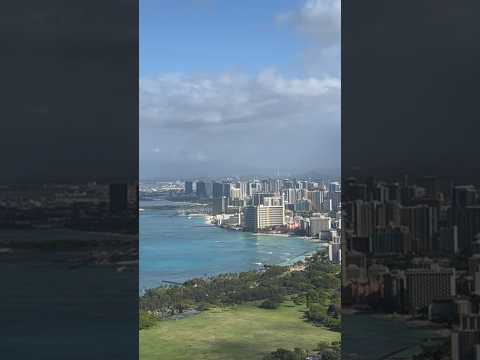 Breathtaking view of Honolulu and the Pacific Ocean from the Diamond Head Crater summit in Hawaii💙