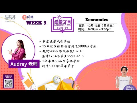 Economics - SPM Intensive Class 【 绝绝子！0基础也能掌握economy10大热门考题！】