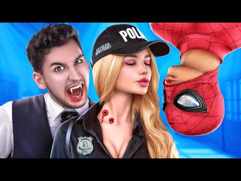 My Boyfriend is Spider Man! Incredible Relationship with Superhero in JAIL! SPIDER-Man vs VAMPIRE!