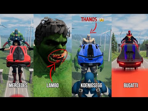 Super Cars Vs Avengers #6 😱 BeamNG.Drive | The Real Granny