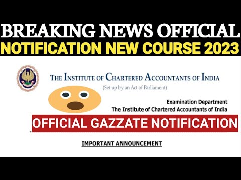 |ICAI BIG Announcement | New Education & Training 2023|