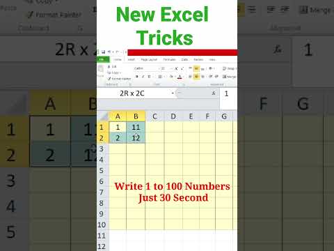 Excel New Trick | Let's learn | Write 1 to 100 Numbers Tricks #vlookup #excel #exceltips  #msexcel