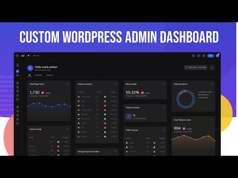 How To Customize The Wordpress Admin Dashboard | Custom Modern WordPress  Login  And Admin Dashboard