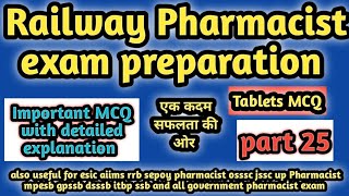 Railway pharmacist exam preparation#rrbpreviousyearquestionpapersolution#pharmamcq#osssc#hssc#esic