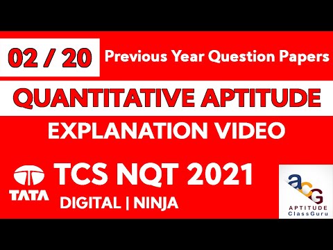 Explanation of TCS NQT Previous Year Quantitative Aptitude Questions 02 | TCS NQT 2021 Preparation |