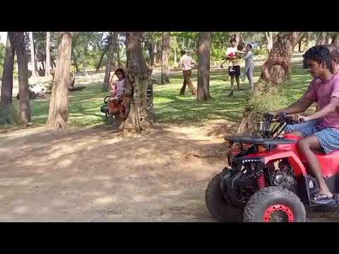 bike car riding in beach