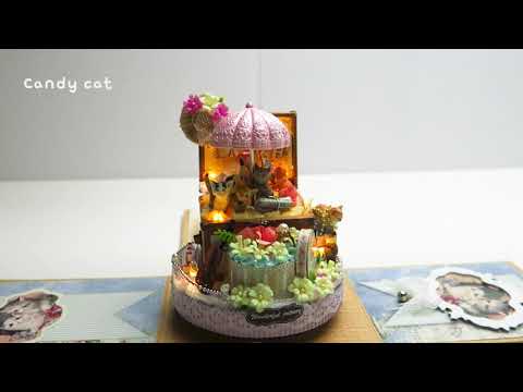 DIY Miniature Dollhouse kit/캔디 캣 Candy Cat/miniature minirose 미니어처 미니로즈