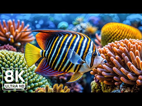 Beneath the Waves 8K - A Peaceful Dive into the World of Coral and Fish