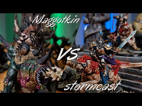 Down to the last dice roll! Age of Sigmar Battle Report. Stormcast Eternals Vs Maggotkin of Nurgle.