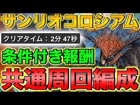 【共通編成】サンリオコロシアム条件付き報酬共通編成！道中確定ドロップ！高速周回！【パズドラ】