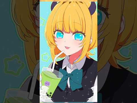 【公式風にMEMちょ描いてみた‼︎】タピオカ飲みたくなってきた🧋【柏木もも】 #shorts #vtuber #イラスト #描いてみた