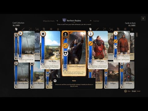 Gwent: Playing Innkeeps. Geralt Wins Yennefer, Eggebracht & Coehoorn Cards (Witcher 3)