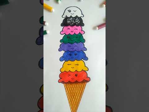 ice cream drawing || which is your favorite ice cream flavour comment in comment box #art #icecream