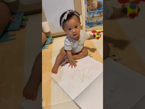 Baby Cayla 10 months old activity! #babyvlog #babyactivities #babydrawing