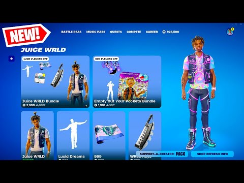 NEW FORTNITE *JUICE WRLD* ITEM SHOP UPDATE!! JUICE WRLD SKIN IS PERFECT! (Fortnite REMIX Update)