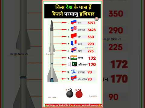 किस देश के पास कितने परमाणु हथियार है💣🚀|| Countries with most nuclear weapons #shorts #nuclear #gk