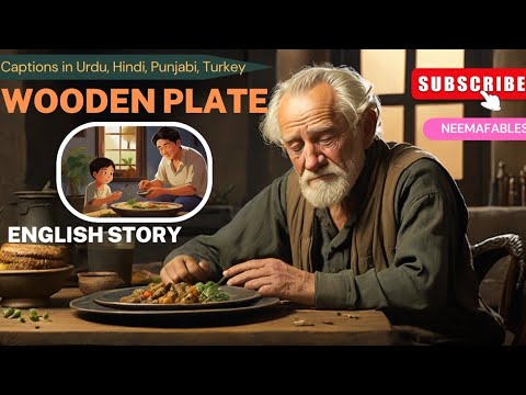 English Story of Wooden Plate| Father & son English moral story #moralenglish #englishshortstory