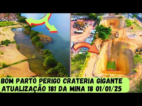 Atualização 181 da mina 18 da BRASKEM no Mutange | Maceió | Alagoas Brasil | visto de cima em 4K