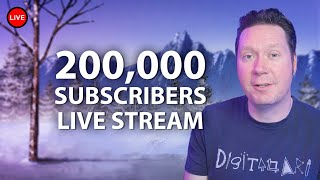 Mountain Painting Tutorial - 200,000 SUBSCRIBERS HANGOUT (Live Stream)