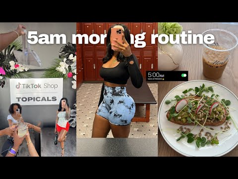 5AM MORNING ROUTINE 🌱 *productive* day in my life + morning workout + influencer events