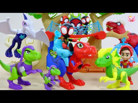 Spider-Man and brightly colored dinosaurs! SPIDEY AMAZING FRIENDS DINO WEBS