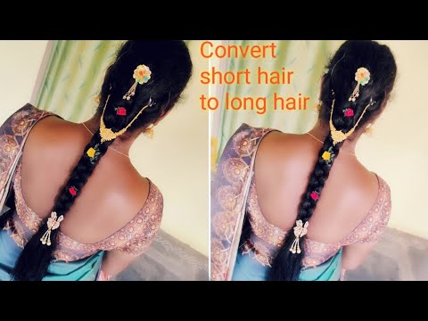 Traditional look | convert short hair to long hair with Savaram | Tie Savaram in a proffesional way