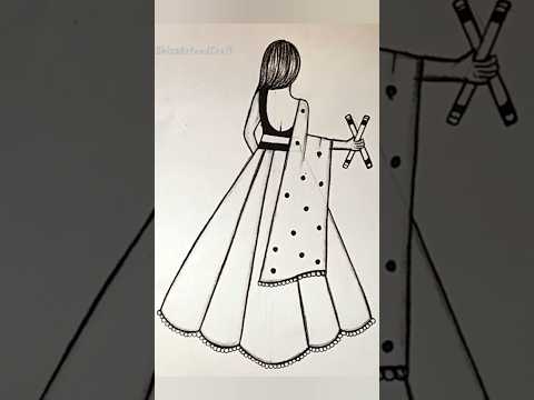 Navratri gurl drawing| Girl Backside Drawing easy #shorts #trending #viral #girldrawing #navratri