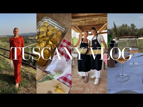 TUSCANY VLOG: honey moon italy trip part 1! cooking class, wine tasting, truffle hunt & more