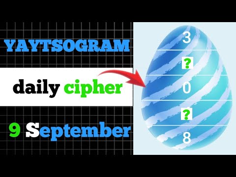 yaytsogram cipher | 9 Sep Cipher | yaytsogram daily cipher | yaytsogram code #yaytsogram #code