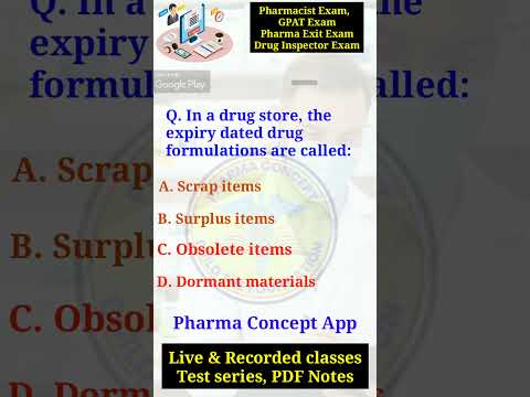 Drug Store Business Management | Important MCQs | Pharmacist Exam | Pharma Exit Exam #shorts