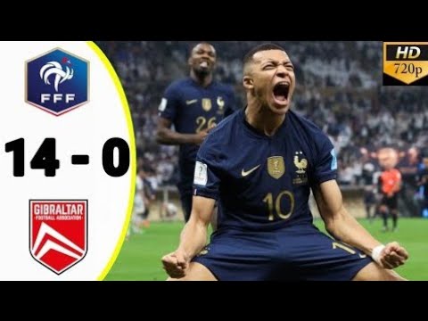 France vs Gibraltar 14 - 0 All Goals and Highlights - 🔥 2023 MBAPPE & GIROUD