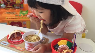 ラーメン屋さんごっこ アンパンマン ミニラーメンを作ったよ☆Anpanman ramen set