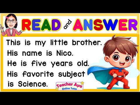 SHORT STORY WITH QUESTIONS | Reading Lesson for Kinder, Grade1, Grade2 | Reading Comprehension