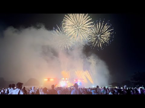 LuckyFes2024 花火　Star Light Show 野村花火が7分間1000発の花火と音楽で夏の夜空を華麗に演出する最高のフィナーレの様子！　2024/7/13(土)