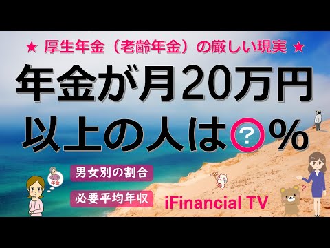 【厚生年金】月20万円（年間240万円）以上の人は何％？20万円もらえる人の年収はいくら？老後資金の準備なども解説！