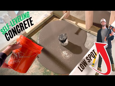 Self Leveling Concrete Underlayment Over Concrete Floor (How to Level Uneven Concrete Floor - DIY)