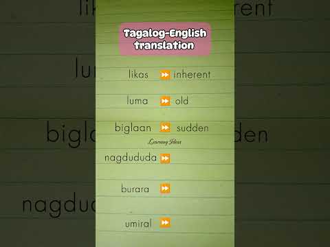 TAGALOG-ENGLISH TRANSLATION VOCABULARY #learnenglish #tagalogenglishtranslation #vocabulary #words