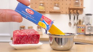 How to make Miniature Spaghetti Meatballs | Miniature Cooking Recipe | Tiny Cakes